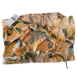 American Eagle Tropical Print Tie Back Tube Top Small NWT 🌴🩷